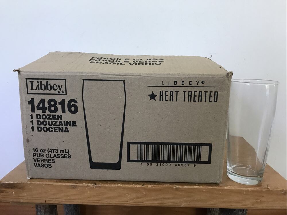 Set Lot 12 Libbey Pub Clear Beer Beverage Brewery Barware Glasses 16 oz 14816